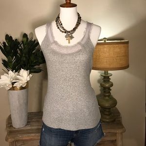 Banana Republic embellished gray tank